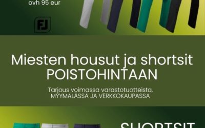 Miesten housuja ja shortseja poistohintaan 💨